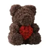 Infini rose fleur ours en peluche avec coeur 40 cm